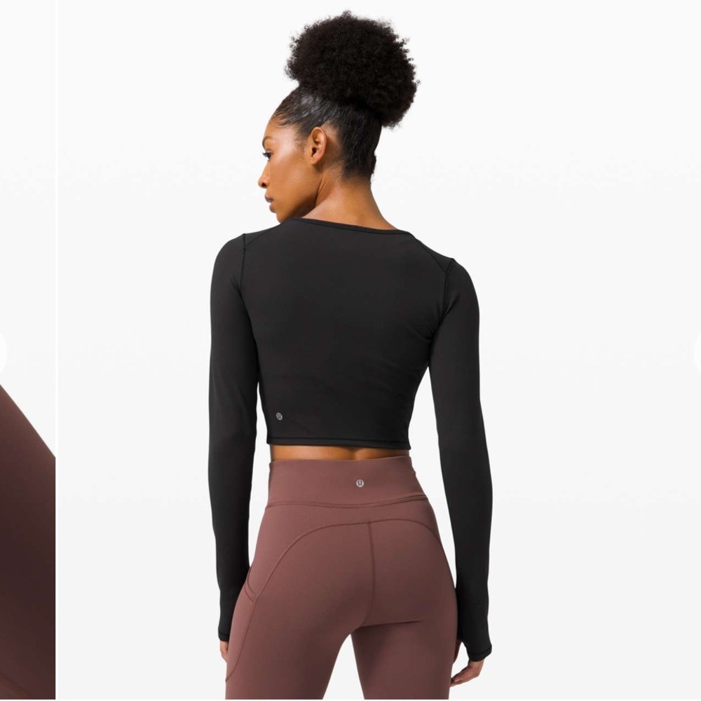 Lululemon Wunder Train Cropped Long Sleeve - Black